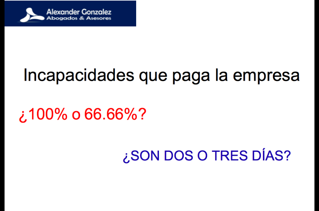 INCAPACIDADES QUE CUBRE LA EMPRESA: ¿2 ó 3 DÍAS?