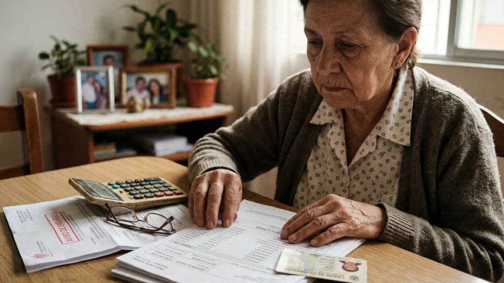 Pensionada en Colombia desesperada haciendo cuentas luego de recibir su pensión con  descuentos de libranza en dr2026.